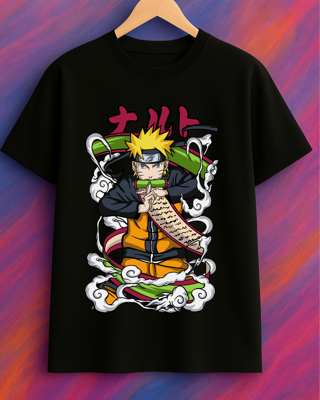 Naruto Scroll Mode – Oversized Black Tee