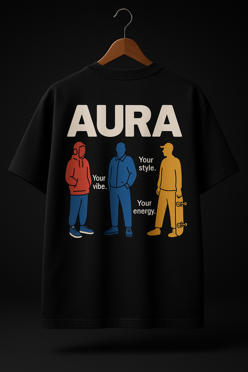 Aura - Your vibe. Your style. Your energy. oversized t-shirt.