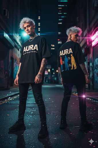 Aura - Your vibe. Your style. Your energy. oversized t-shirt.